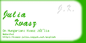 julia kvasz business card